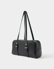 Buckle Strap Bowler Bag Black