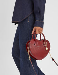 Patent Heart Crossbody Handbag  Red