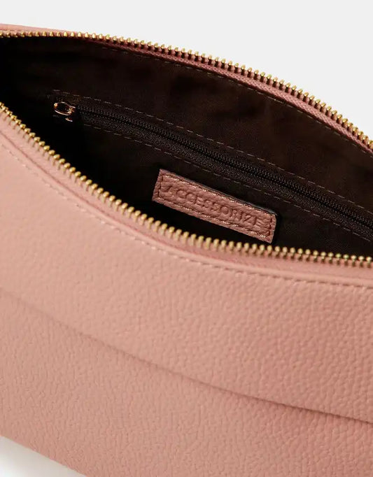 Zip Front Crossbody Bag Pink