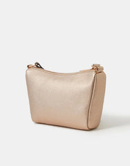 Zip Front Crossbody Bag Gold