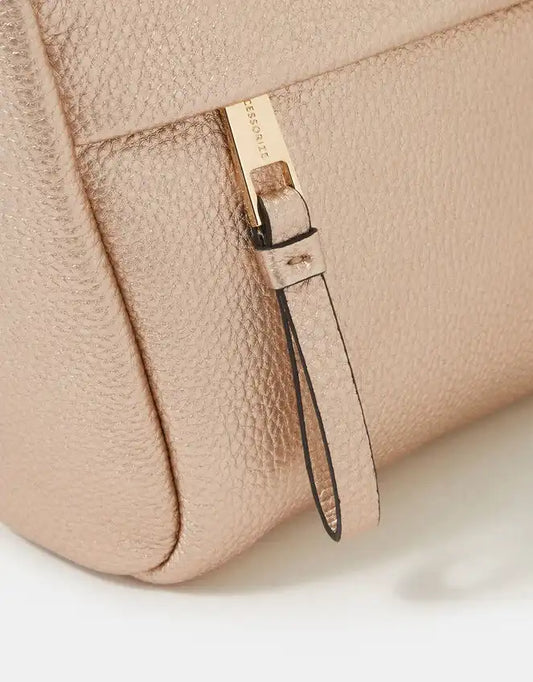 Zip Front Crossbody Bag Gold