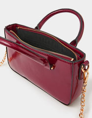 Patent Crossbody Handbag Blue