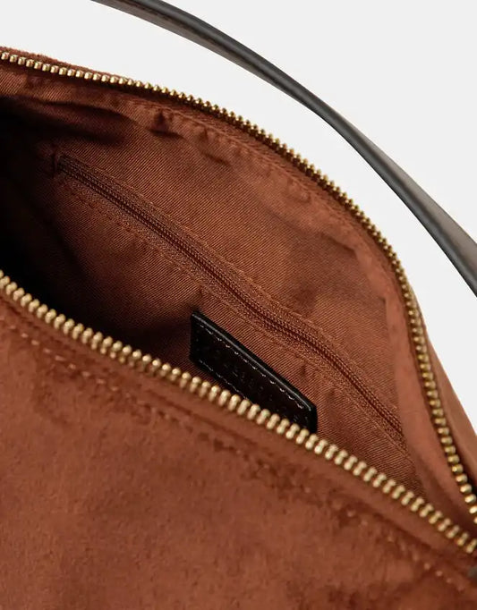 Faux Suede Handheld Bag