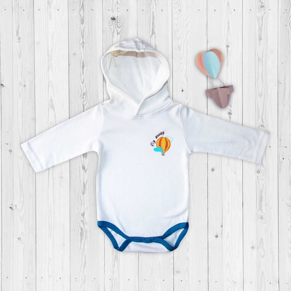 Long Sleeve Bodysuit With Hood (Embroidery) Boys Flyaway | Suits & Sets | The nest clothing