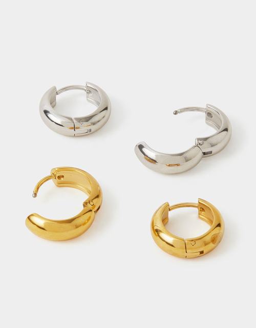 2-Pack Stainless Steel Hoop Earrings