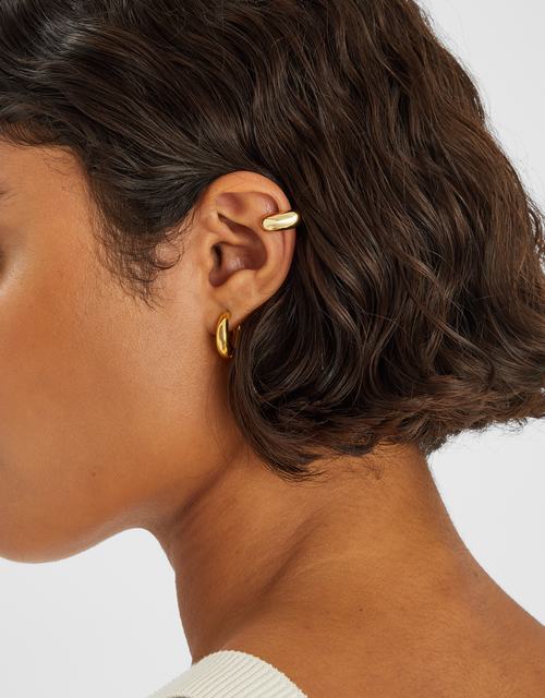 14ct Gold-Plated Lever Earrings Cuff