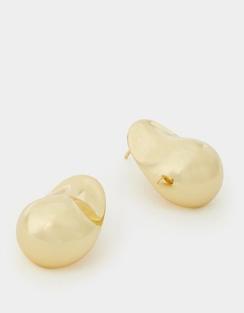 14ct Gold-Plated Molten Curve Drop Earrings