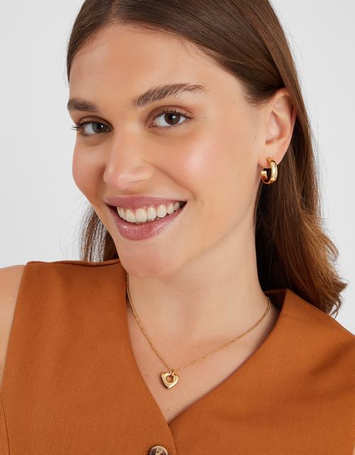 14ct Gold-Plated Chunky Heart Pendant Necklace