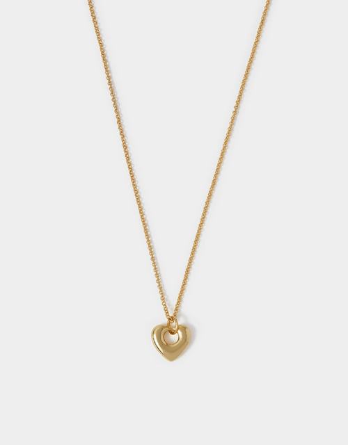 14ct Gold-Plated Chunky Heart Pendant Necklace