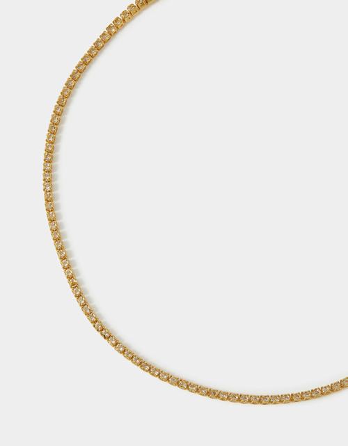 14ct Gold-Plated Tennis Choker Necklace