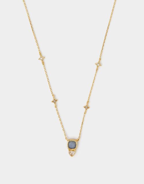 14ct Gold-Plated Star Stone Pendant Necklace