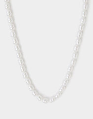 Stainless Steel Faux Pearl Necklace