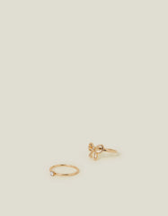 2-Pack Diamante Bow Rings