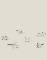 3-Pack Swallow Stud Earrings Silver