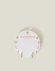 10-Pack Diamante Star Stud and Hoop Earrings