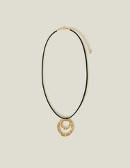 Circle Pendant Cord Necklace