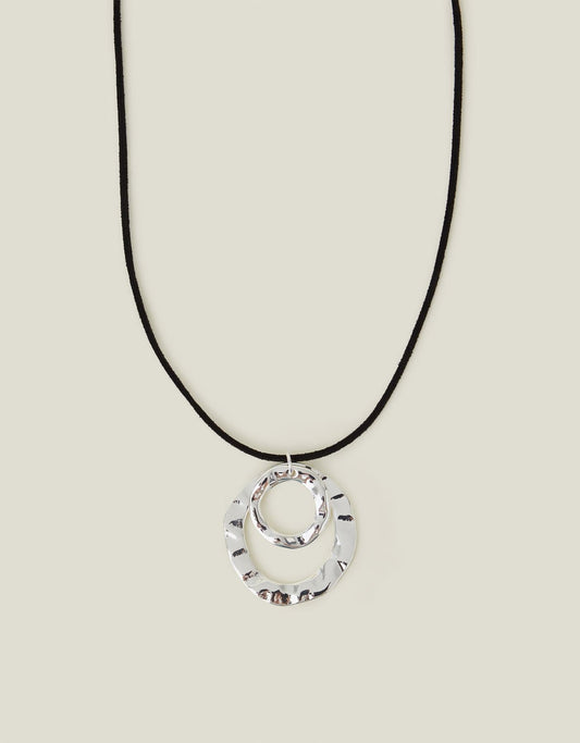 Circle Pendant Cord Necklace