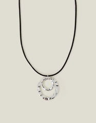 Circle Pendant Cord Necklace