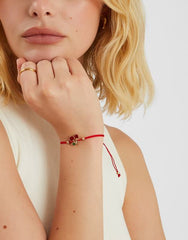 Cherry Charm Cord Bracelet