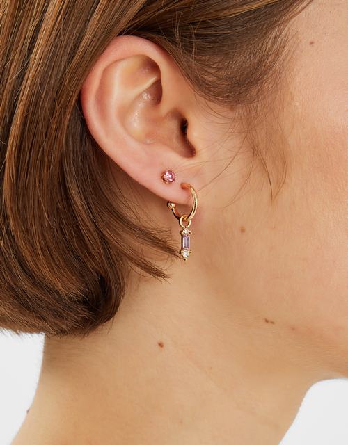 5-Pack Gem Diamante Stud & Hoop Earrings
