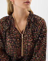 Chain Mail Lariat Tassel Necklace