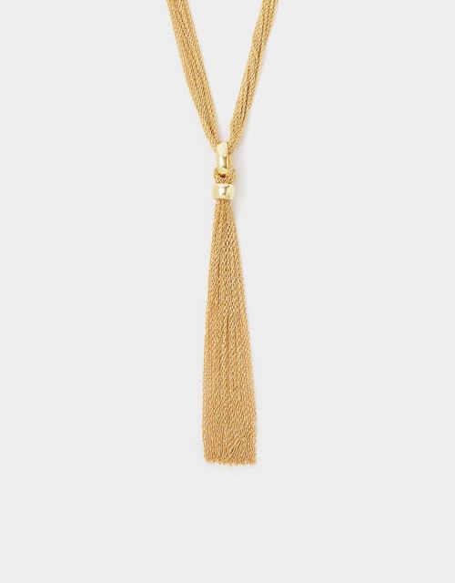 Chain Mail Lariat Tassel Necklace