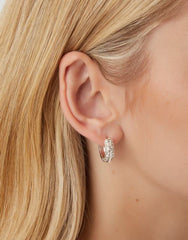 Diamanté Huggie Hoop Earrings