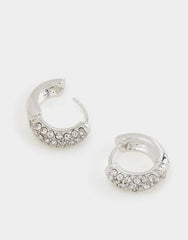 Diamanté Huggie Hoop Earrings
