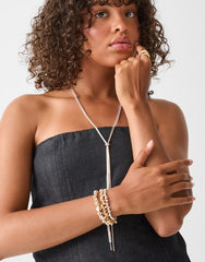 Slinky Lariat Necklace Silver