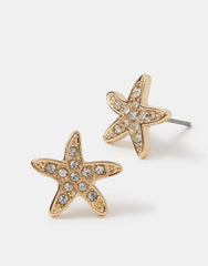 Starfish Stud Earrings Gold