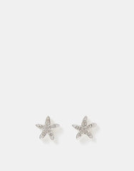 Starfish Stud Earrings Silver