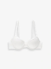 White A-DD Push Up Padded Balcony Bra