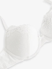 White A-DD Push Up Padded Balcony Bra