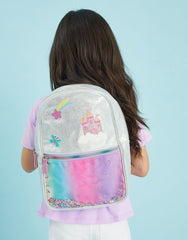 Girls Rainbow Butterfly Glitter Backpack