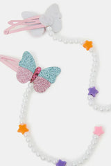 2-Pack Girls Butterfly Dangly Hair Clips