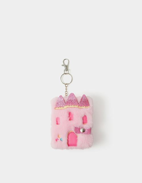 Girls Faux Fur Castle Keychain Notebook