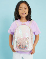 Girls Sequin Cat Backpack