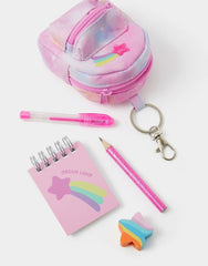 Girls Rainbow Mini Backpack Stationery Set