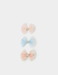 3-Pack Girls Bow Hair Clips