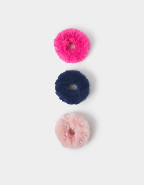 3-Pack Girls Fluffy Hair Scrunchies