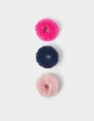 3-Pack Girls Fluffy Hair Scrunchies