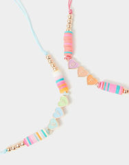 2-Pack Girls BFF Cord Friendship Necklaces