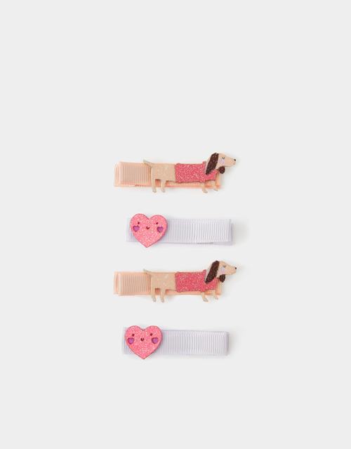 4-Pack Girls Sausage Dog Hair Clips