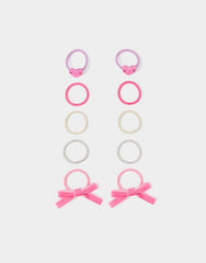 10-Pack Girls Bow & Heart Hair Bands