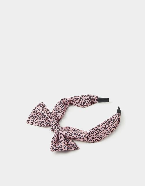 Girls Bow Leopard Print Headband