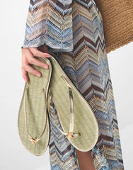 Starfish Metallic Seagrass Flip Flops Gold