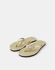Starfish Metallic Seagrass Flip Flops Gold