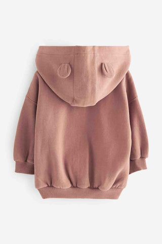 Brown Zip Through Hoodie