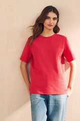 Red Heavyweight Short Sleeve Crew Neck T-Shirt