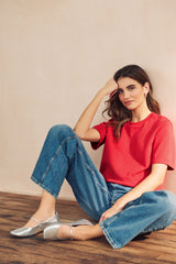 Red Heavyweight Short Sleeve Crew Neck T-Shirt